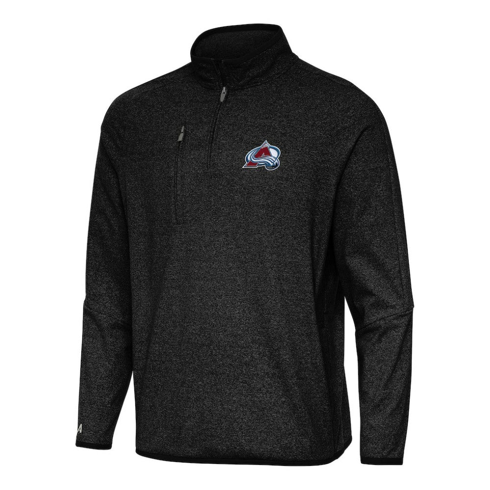 NHL Colorado Avalanche Antigua Certain Quarter-Zip Tri-Blend Sweatshirt - Heather Black