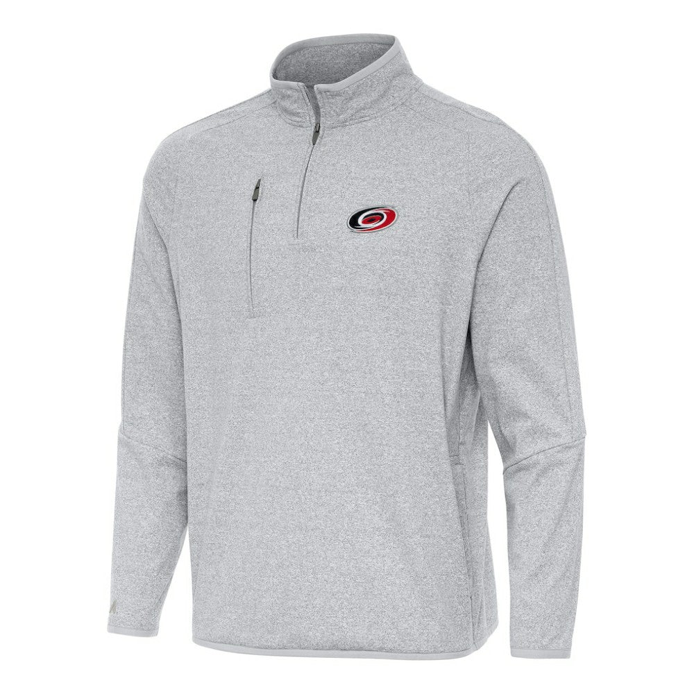 NHL Carolina Hurricanes Antigua Certain Quarter-Zip Tri-Blend Sweatshirt - Heather Gray