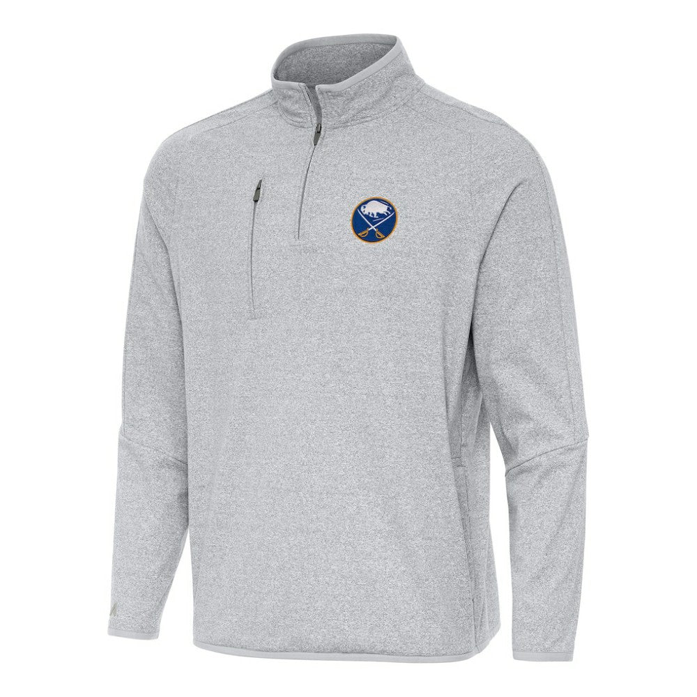 NHL Buffalo Sabres Antigua Certain Quarter-Zip Tri-Blend Sweatshirt - Heather Gray