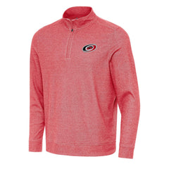 NHL Carolina Hurricanes Antigua Subtle Quarter-Zip Sweatshirt - Heather Red