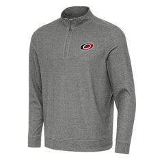 NHL Carolina Hurricanes Antigua Subtle Quarter-Zip Sweatshirt - Heather Black