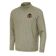 NHL Chicago Blackhawks Antigua Subtle Quarter-Zip Sweatshirt - Olive