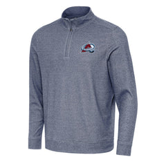 NHL Colorado Avalanche Antigua Subtle Quarter-Zip Sweatshirt - Heather Navy
