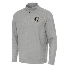 NHL Anaheim Ducks Antigua Subtle Quarter-Zip Sweatshirt - Heather Gray