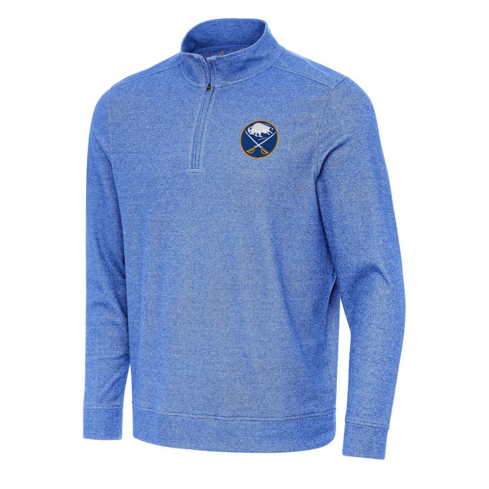 NHL Buffalo Sabres Antigua Subtle Quarter-Zip Sweatshirt - Heather Royal