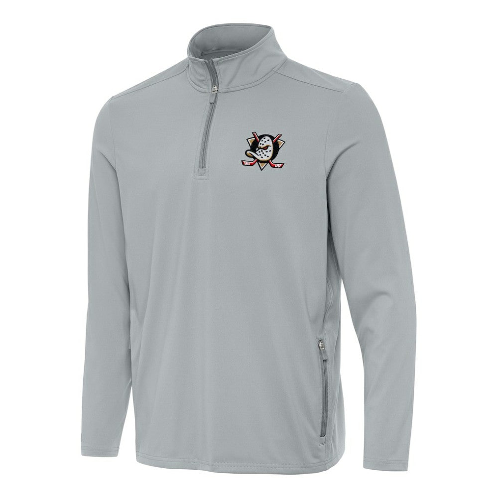 NHL Anaheim Ducks Antigua Perilous Quarter-Zip Sweatshirt - Gray