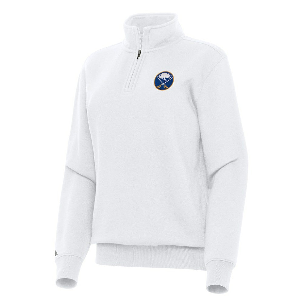 NHL Buffalo Sabres Antigua Women's Victory Quarter-Zip Sweatshirt - White