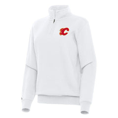NHL Calgary Flames Antigua Women's Victory Quarter-Zip Sweatshirt - White