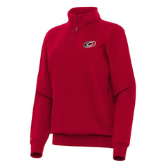 NHL Carolina Hurricanes Antigua Women's Victory Quarter-Zip Sweatshirt - Red