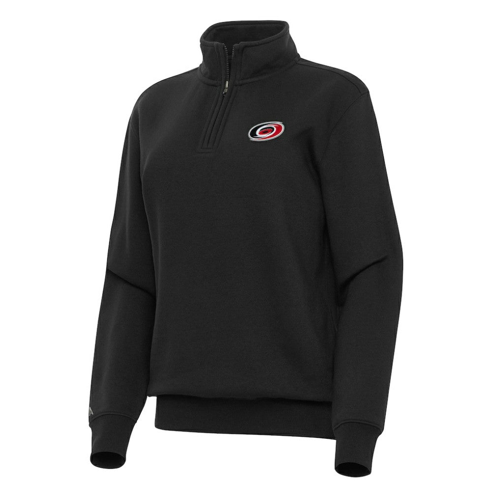 NHL Carolina Hurricanes Antigua Women's Victory Quarter-Zip Sweatshirt - Black