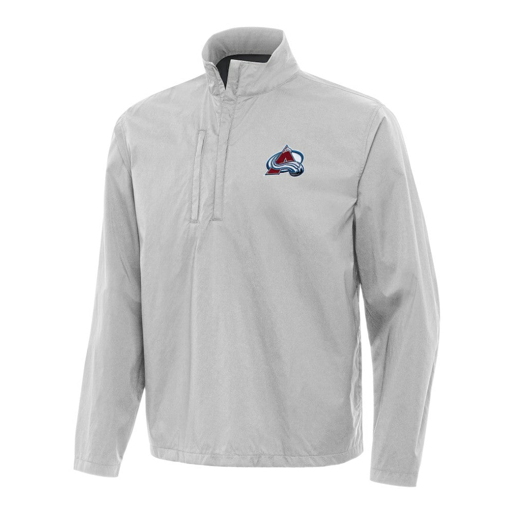 NHL Colorado Avalanche Antigua Brisk Quarter-Zip Windbreaker - Heather Gray