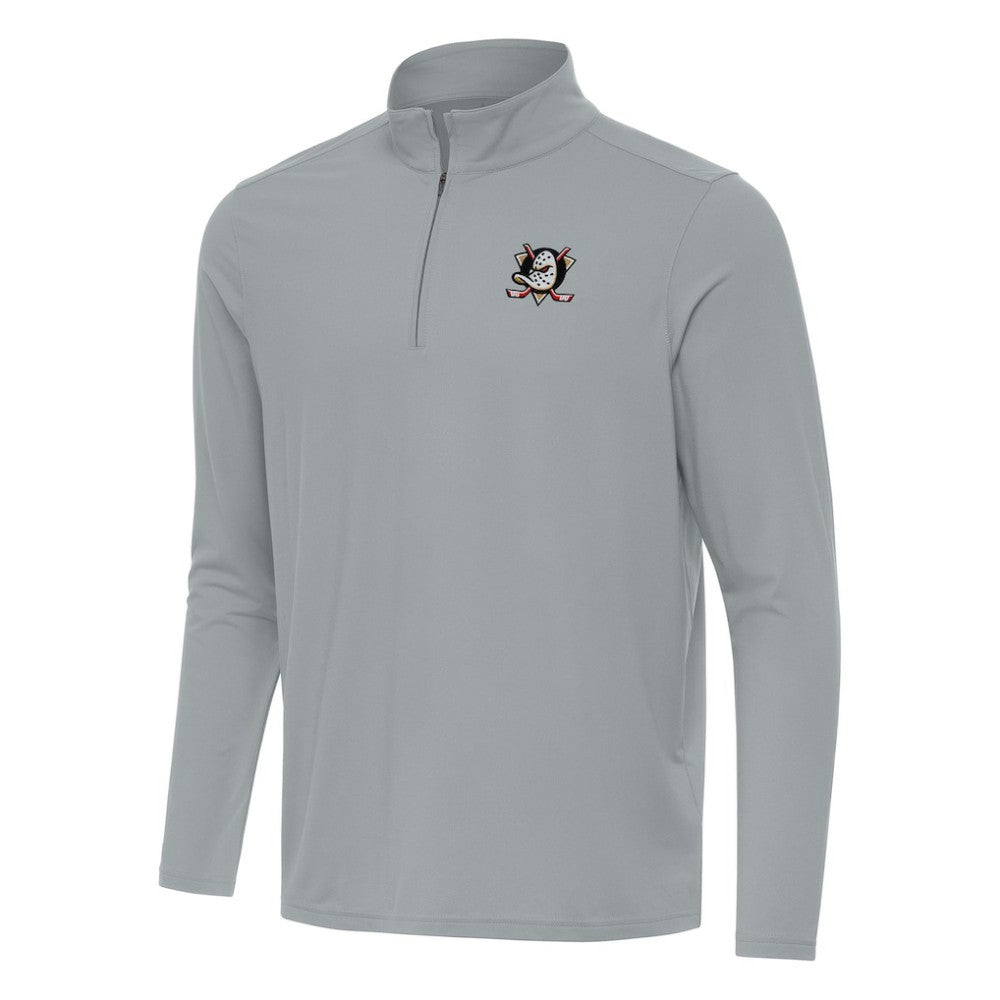 NHL Anaheim Ducks Antigua Intent Quarter-Zip Top - Gray