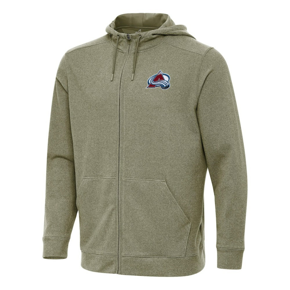 NHL Colorado Avalanche Antigua Effortless Full-Zip Hoodie Jacket - Olive