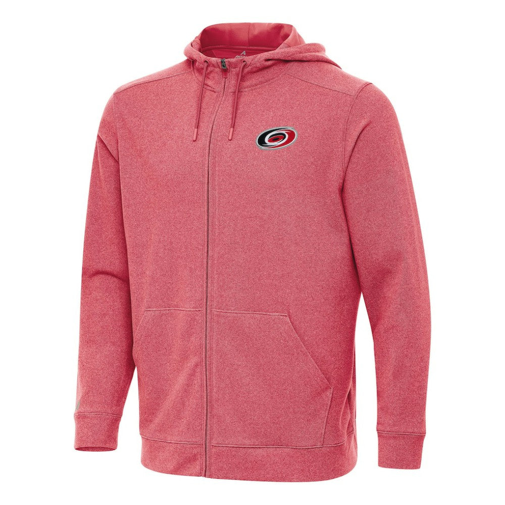NHL Carolina Hurricanes Antigua Effortless Full-Zip Hoodie Jacket - Heather Red