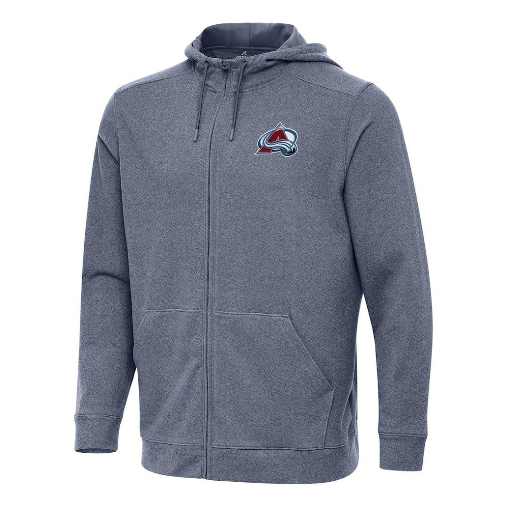 NHL Colorado Avalanche Antigua Effortless Full-Zip Hoodie Jacket - Heather Navy