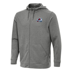 NHL Colorado Avalanche Antigua Effortless Full-Zip Hoodie Jacket - Heather Black
