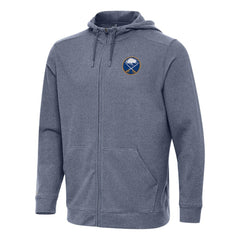 NHL Buffalo Sabres Antigua Effortless Full-Zip Hoodie Jacket - Heather Navy