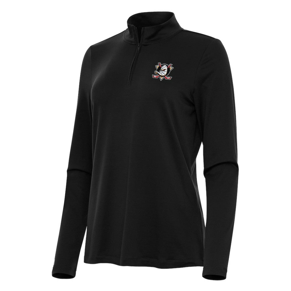 NHL Anaheim Ducks Antigua Women's Reprocess Quarter-Zip Top - Black