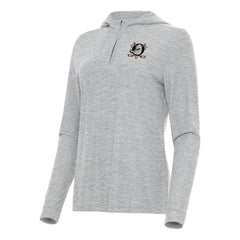 NHL Anaheim Ducks Antigua Women's Daybreak Quarter-Zip Hoodie - Heather Gray