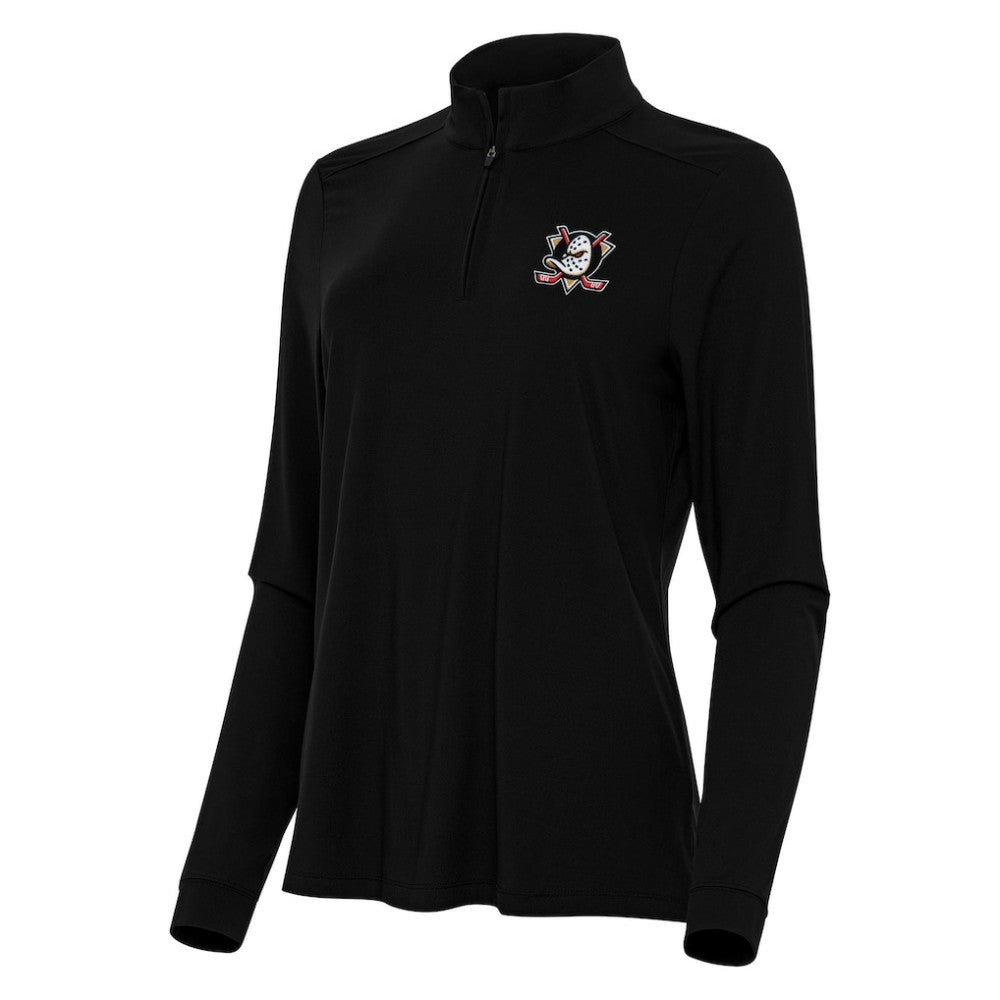 NHL Anaheim Ducks Antigua Women's Intent Quarter-Zip Top - Black