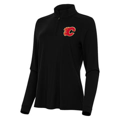 NHL Calgary Flames Antigua Women's Intent Quarter-Zip Top - Black