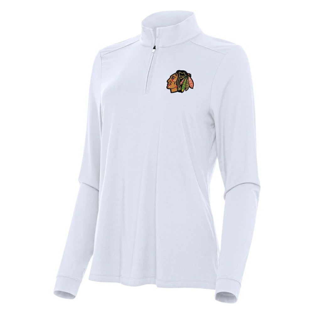 NHL Chicago Blackhawks Antigua Women's Intent Quarter-Zip Top - White