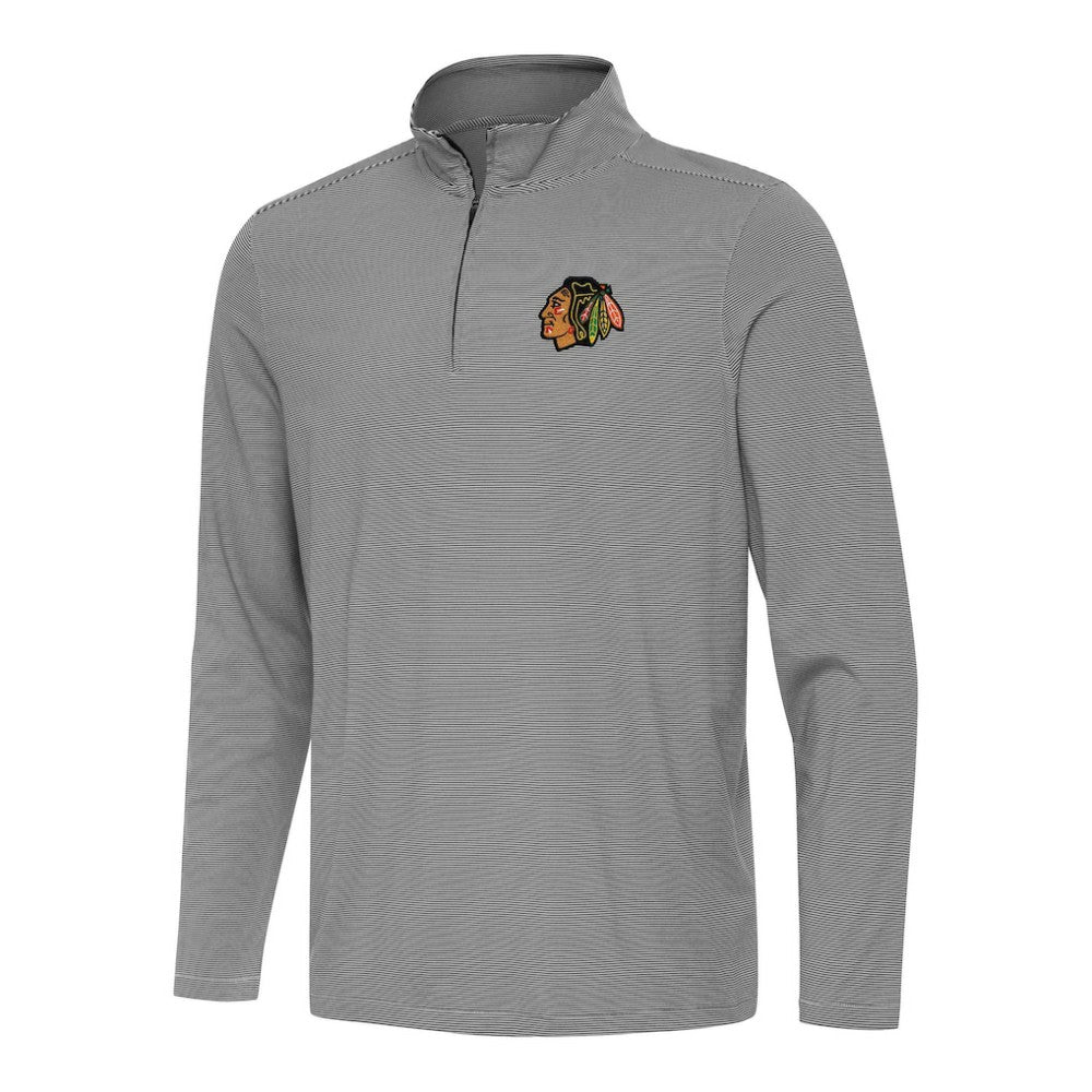 NHL Chicago Blackhawks Antigua Twine Quarter-Zip Top - Black