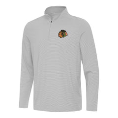 NHL Chicago Blackhawks Antigua Twine Quarter-Zip Top - Gray