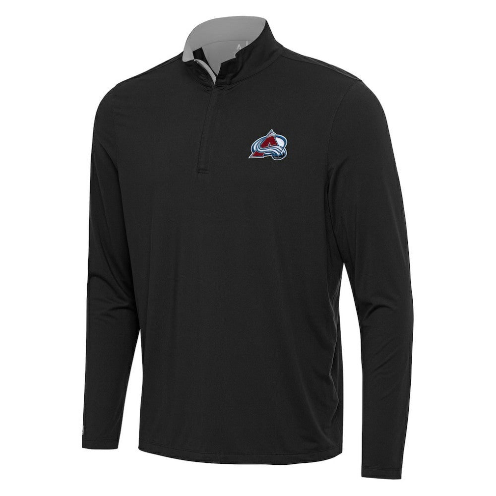 NHL Colorado Avalanche Antigua Content Quarter-Zip Pullover Top - Black/Gray