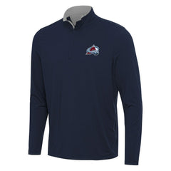 NHL Colorado Avalanche Antigua Content Quarter-Zip Pullover Top - Navy/Gray
