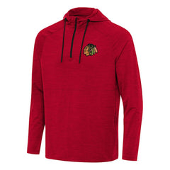 NHL Chicago Blackhawks Antigua Spikes Quarter-Zip Hoodie - Heather Red