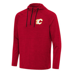 NHL Calgary Flames Antigua Spikes Quarter-Zip Hoodie - Heather Red