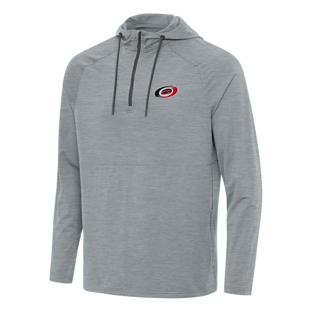 NHL Carolina Hurricanes Antigua Spikes Quarter-Zip Hoodie - Heather Gray