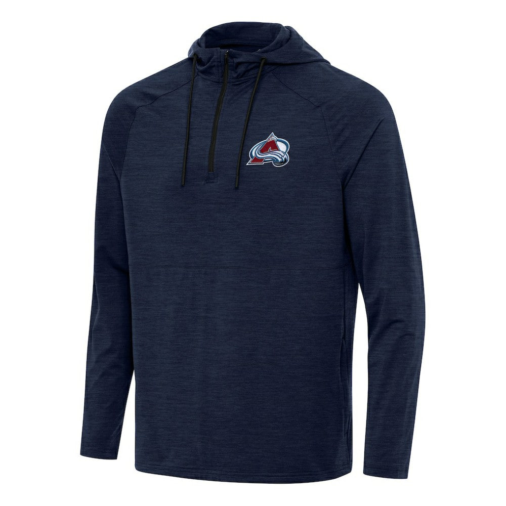 NHL Colorado Avalanche Antigua Spikes Quarter-Zip Hoodie - Heather Navy