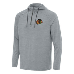 NHL Chicago Blackhawks Antigua Spikes Quarter-Zip Hoodie - Heather Gray