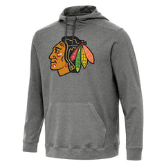 NHL Chicago Blackhawks Antigua Cloud Pullover Hoodie - Heather Black