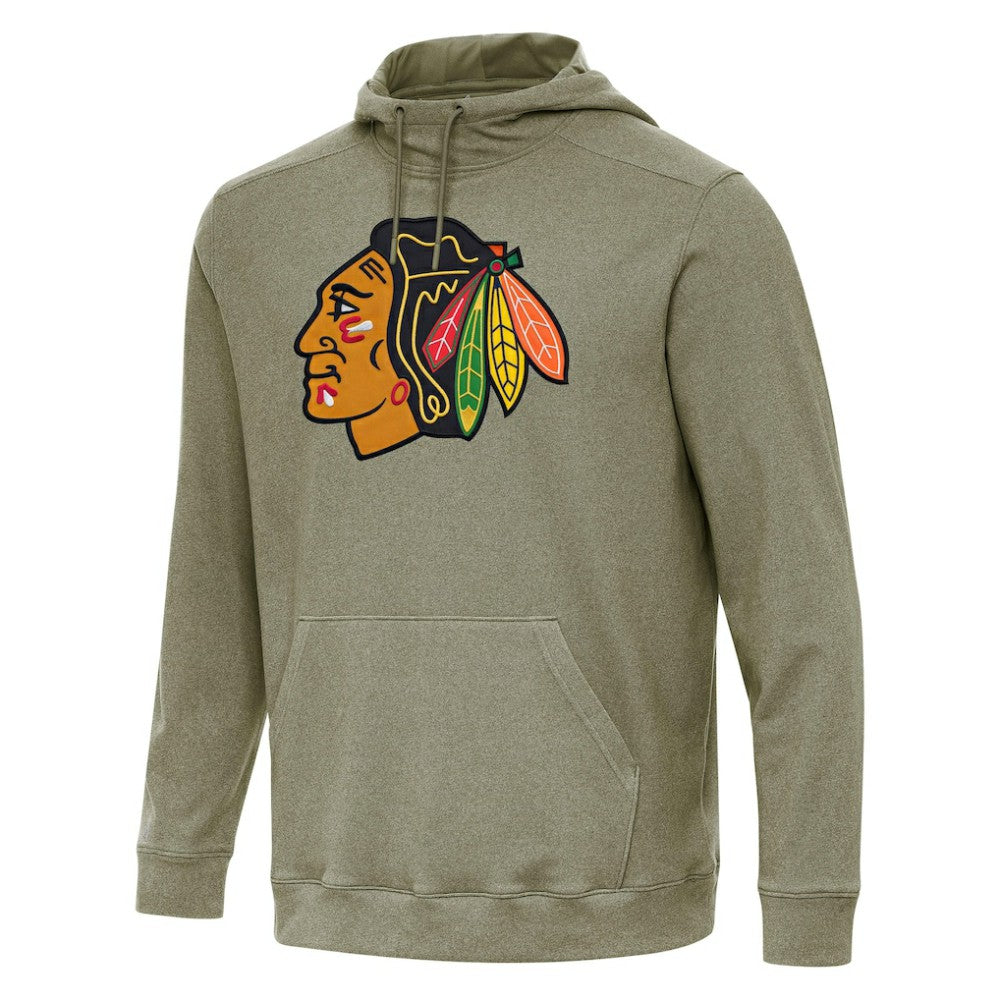 NHL Chicago Blackhawks Antigua Cloud Pullover Hoodie - Olive