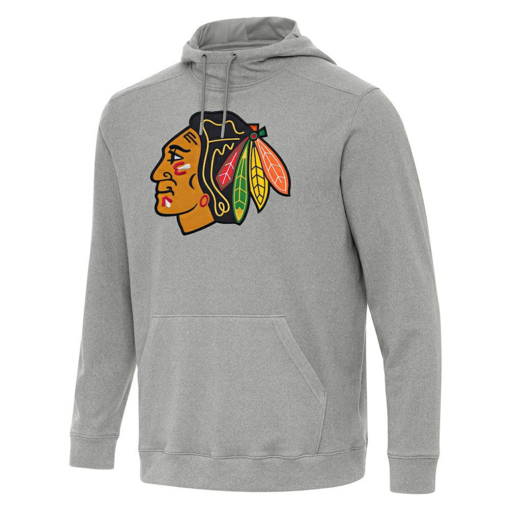 NHL Chicago Blackhawks Antigua Cloud Pullover Hoodie - Heather Gray
