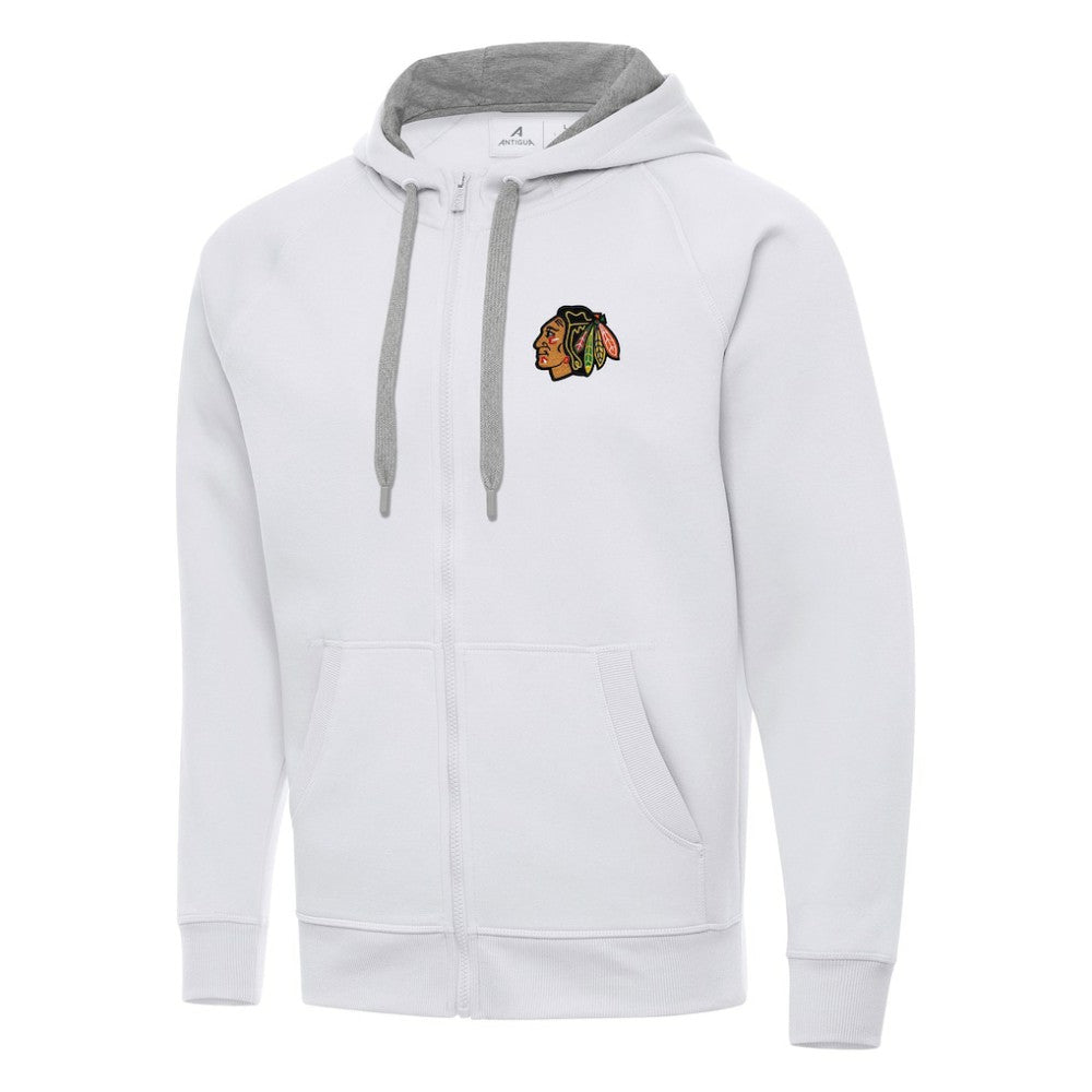 NHL Chicago Blackhawks Antigua Big & Tall Victory Full-Zip Hoodie - White