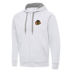 NHL Chicago Blackhawks Antigua Big & Tall Victory Full-Zip Hoodie - White