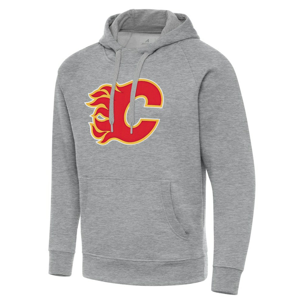 NHL Calgary Flames Antigua Big & Tall Victory Pullover Hoodie - Heather Gray