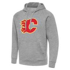 NHL Calgary Flames Antigua Big & Tall Victory Pullover Hoodie - Heather Gray