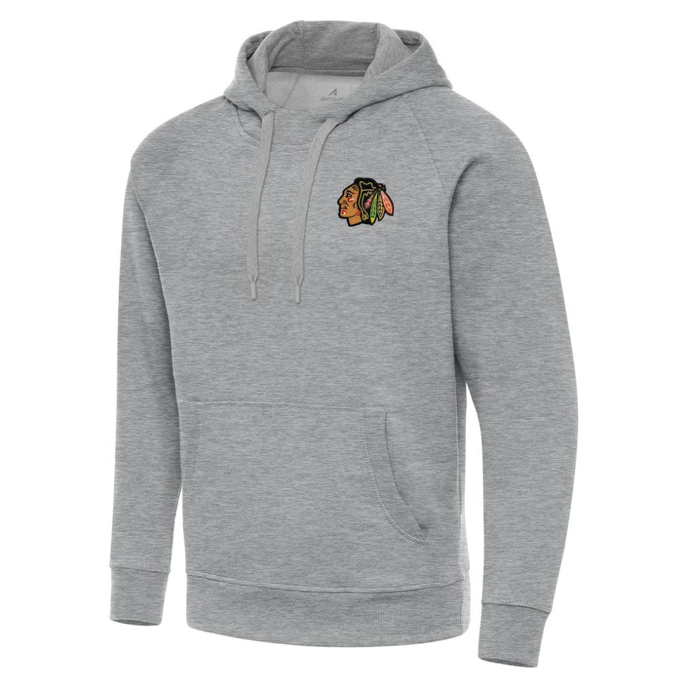 NHL Chicago Blackhawks Antigua Big & Tall Victory Pullover Hoodie - Heather Gray
