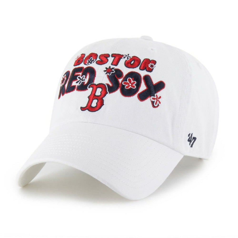 Boston Red Sox '47 Women's Flower Power Clean Up Adjustable Hat - White Hats