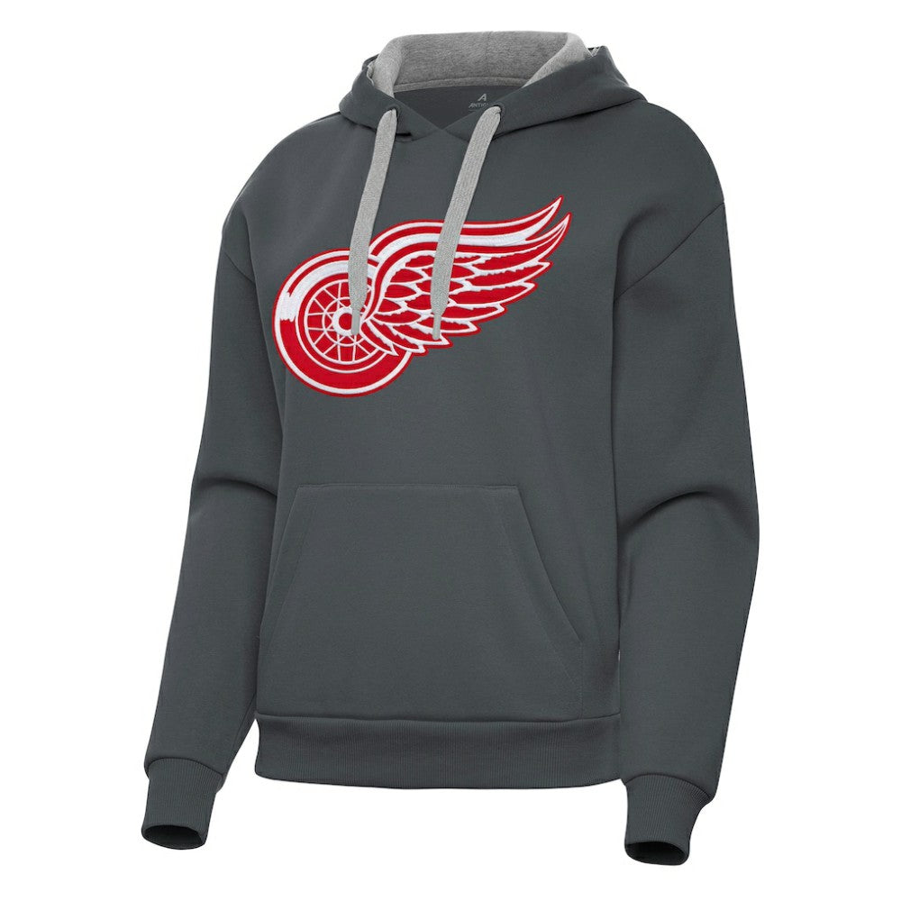 NHL Detroit Red Wings Antigua Women's Victory Pullover Hoodie - Charcoal