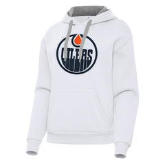 NHL Edmonton Oilers Antigua Women's Victory Pullover Hoodie - White