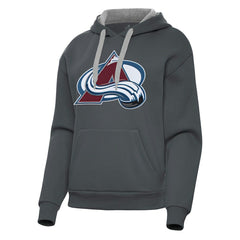 NHL Colorado Avalanche Antigua Women's Victory Pullover Hoodie - Charcoal