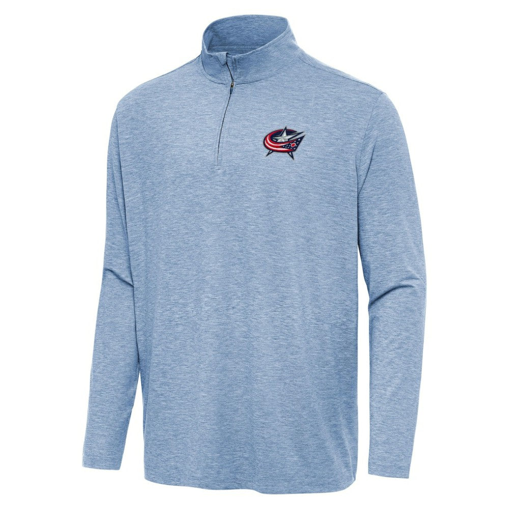 NHL Columbus Blue Jackets Antigua Hunk Quarter-Zip Top - Heather Aqua