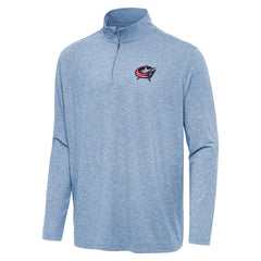 NHL Columbus Blue Jackets Antigua Hunk Quarter-Zip Top - Heather Aqua