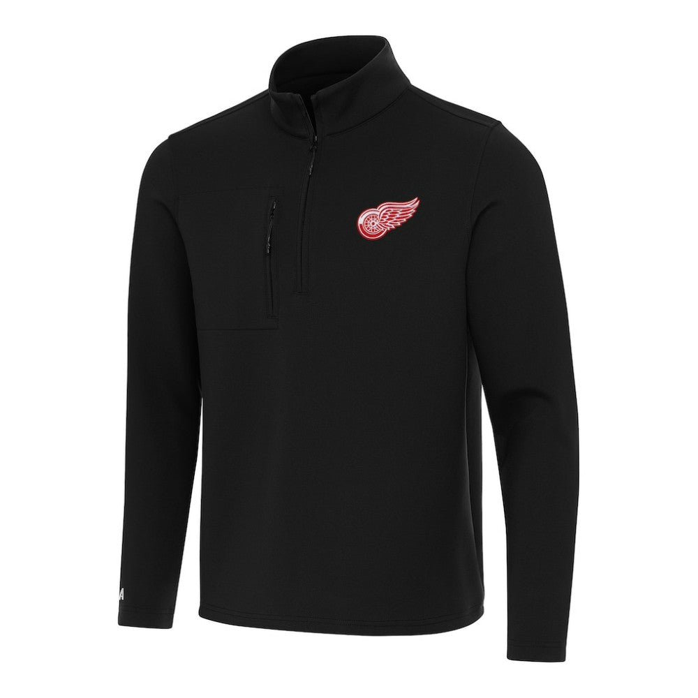 NHL Detroit Red Wings Antigua Insider Quarter-Zip Top - Black
